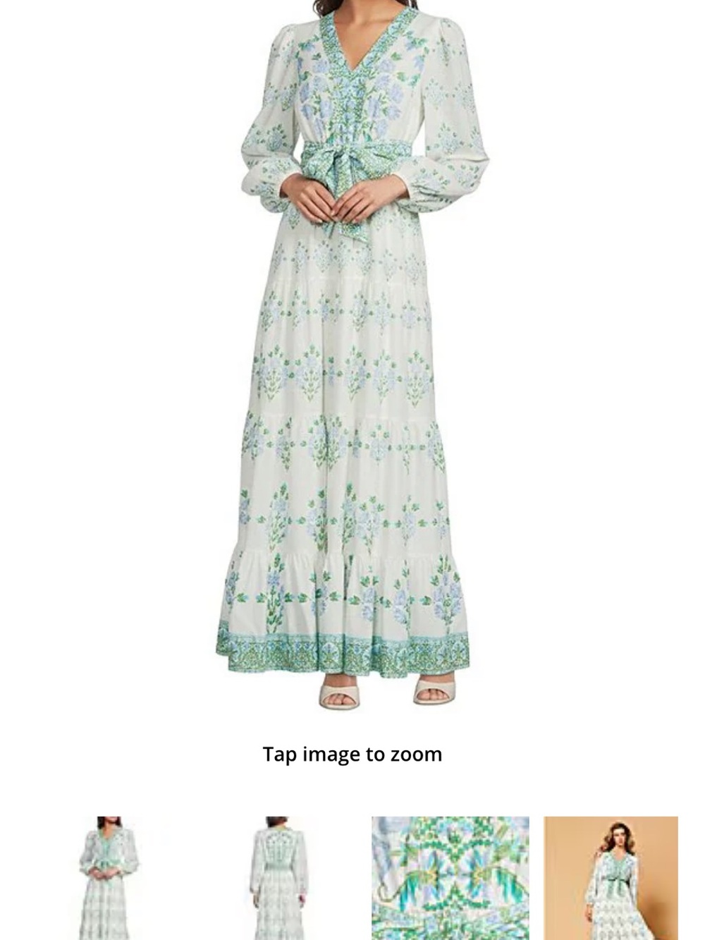 A Loves A
Woven Floral Print Deep V-Neck Long Bubble Sleeve Tiered A-Line Floun